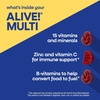 image:imageNatures Way Alive Mens 50 Plus Multivitamin Gummy Daily Chewable Multivitamins for Men with BVitamins Vitamin D3 amp Zinc Supports Heart Eye amp Energy Metabolism FruitFlavored 150 Gummies60 Count Pack of 1