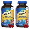 image:imageNatures Way Alive Mens 50 Plus Multivitamin Gummy Daily Chewable Multivitamins for Men with BVitamins Vitamin D3 amp Zinc Supports Heart Eye amp Energy Metabolism FruitFlavored 150 Gummies150 Count Pack of 2