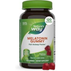 image:imageNatures Way Adult Melatonin Gummies Sleep Support 5 mg Melatonin per 2Gummy Serving Helps Support Restful Sleep Fall Asleep Faster Strawberry Flavored 120 Gummies Set of 2120 Count Pack of 1