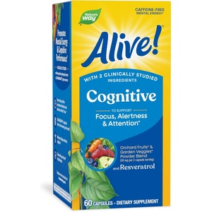 image:imageNatures Way Alive Cognitive Supports Focus Attention Alertness Reduces Fatigue Caffeine Free Mental Energy Support Clinically Studied Ingredients 60 Capsules