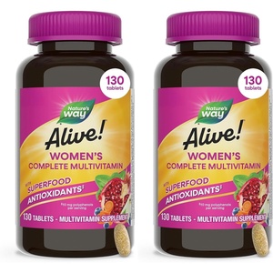 image:imageNatures Way Alive Complete Multivitamin for Women Daily Womens Vitamin Supports Cellular Energy Metabolism Hair Skin amp Nails BVitamins with Superfood Antioxidants 50 Tablets130 Count Pack of 2