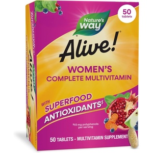 image:imageNatures Way Alive Complete Multivitamin for Women Daily Womens Vitamin Supports Cellular Energy Metabolism Hair Skin amp Nails BVitamins with Superfood Antioxidants 50 Tablets50 Count Pack of 1