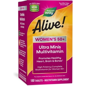 image:imageNatures Way Alive Ultra Minis Multivitamin for Women 50 Complete Daily Womens Vitamins High Potency Formula Promotes Energy Metabolism and Muscle Function with Methylated B12 180 Tablets