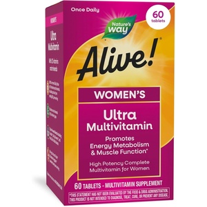 image:imageNatures Way Alive Ultra Multivitamin for Women Complete Daily Womens Vitamins High Potency Formula Promotes Energy Metabolism and Muscle Function Vitamin A C D Methylated B12 60 Tablets60 Count Pack of 1