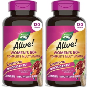 image:imageNatures Way Alive Womens 50 Plus Complete Multivitamin Tablets Daily Vitamin for Women 50  Supports Healthy Heart Bones and Brain Function with Superfood Antioxidants1 130 Tablets130 Count Pack of 2