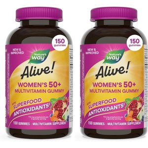 image:imageNatures Way Alive Womens 50 Plus Multivitamin Gummy Daily Chewable Multivitamins with BVitamins Vitamin D3 Calcium Supports Heart Brain amp Bone Health Mixed Berry Flavored 150 Count150 Count Pack of 2