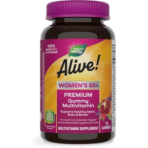 image:imageNatures Way Alive Womens 50 Premium Gummy Multivitamin Supplement Supports Heart Brain amp Bones BVitamins Vegetarian Grape and Cherry Flavored Gummy Vitamins 75 Gummies Packaging May Vary75 Count Pack of 1