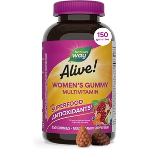 image:imageNatures Way Alive Womens Multivitamin Gummy Daily Chewable Multivitamins for Women Vitamins A C D3 E BVitamins Supports Immune Heart amp Muscle Function Mixed Berry Flavored 130 Gummies150 Count Pack of 1