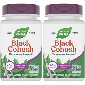 image:imageNatures Way Black Cohosh Premium Extract Helps Reduce Night Sweats and Promotes Restful Sleep for Women During Menopause 40 mg per Serving 120 Vegan Capsules Packaging May Vary120 Count Pack of 2