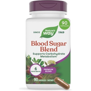 image:imageNatures Way Blood Sugar Blend with Gymnema Extract Supports Carbohydrate Metabolism Herb Blend with Vitamin A Cinnamon Fenugreek Extract Bitter Melon Extract Bilberry and Ginger 90 Capsules