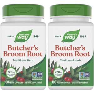image:imageNatures Way Butchers Broom Traditional Herb 720 mg per 2Capsule Serving NonGMO Project Verified 100 Vegan Capsules Packaging May Vary100 Count Pack of 2