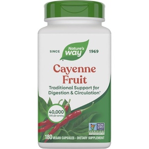 image:imageNatures Way Cayenne Fruit Capsules Traditional Digestion amp Circulation Support 450 mg Cayenne Pepper Dietary Supplement NonGMO 180 Vegan Capsules180 Count Pack of 1