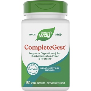 image:imageNatures Way CompleteGest Complete Digestive Blend Vegan Enzymes Supports Digestion of Fat Carbohydrates Proteins amp Fiber 180 Capsules Packaging May Vary180 Count Pack of 1