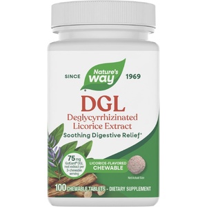 image:imageNatures Way DGL  DGL Supplement for Digestive Support  Licorice Root Extract  Botanical Ingredient  Convenient Chewable Tablets  Vegan GlutenFree amp DairyFree  100 Count 33 Servings