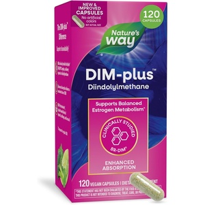 image:imageNatures Way DIMPlus DIM Supplement BRDiindolylmethane 100 mg per 2 Capsules Supports Balanced Estrogen Metabolism Prostate Function and Premenstrual Breast Comfort 120 Vegan Capsules120 Count Pack of 1