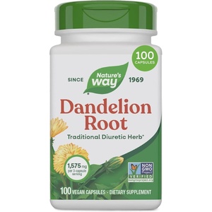 image:imageNatures Way Dandelion Root Capsules Traditional Diuretic Herb 1575 mg Dandelion Root per 3Capsule Serving Vegan Dandelion Root Supplement NonGMO Project Verified 100 Capsules100 Count Pack of 1