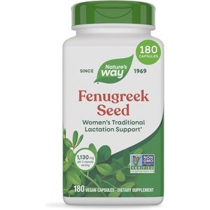 image:imageNatures Way Fenugreek Seed Supplement Traditional Breast Milk Production and Breastfeeding Lactation Support Traditionally Used to Soothe Digestion NonGMO Project Verified Vegan 320 Capsules180 Count Pack of 1