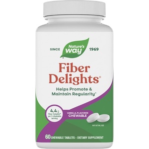 image:imageNatures Way Fiber Delights Supports Digestive Regularity 4 Grams per 2Tablet Serving with Oat Hull amp Prebiotic Blend Vanilla Flavored 60 Chewable Tablets Packaging May Vary1