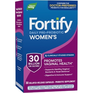 image:imageNatures Way Fortify Womens Probiotic 30 Billion CFU Daily MultiStrain Probiotic for Digestive Vaginal and Immune Support OnceDaily Capsule No Refrigeration Required 30 Capsules