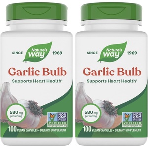 image:imageNatures Way Garlic Bulb Supports Heart Health NonGMO Project Verified 580 mg per Serving Vegan 100 Capsules Packaging May Vary100 Count Pack of 2