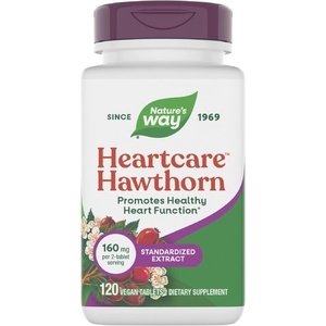 image:imageNatures Way HeartCare Hawthorn Standardized Extract Promotes Healthy Heart Function Gluten Free 120 Tablets Packaging May Vary