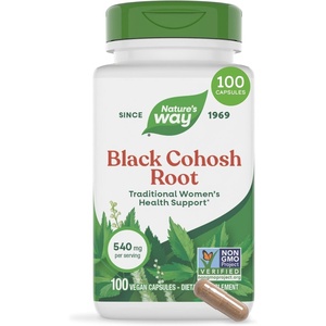 image:imageNatures Way Herbs Black Cohosh Root Capsules Traditional Womens Herbal Supplement Cimicifuga Racemosa Root NonGMO Project Verified Vegan Capsules 180 Count100 Count Pack of 1