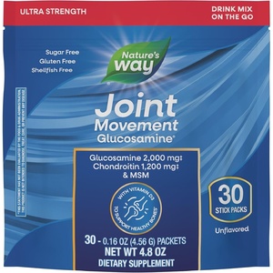 image:imageNatures Way Joint Movement Glucosamine Drink Mix Ultra Strength Glucosamine MSM Hyaluronic Acid Vitamin D3 Supports Bones Muscles Cartilage No Sugar Joint Support 30 Unflavored Packets