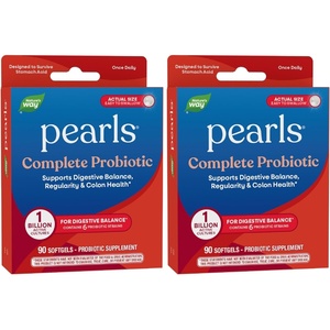 image:imageNatures Way Pearls Complete Probiotic 6 Probiotic Strains for Digestive Balance amp Colon Health 1 Billion CFU No Refrigeration Required Supplement for Men and Women 90 Softgels90 Count Pack of 2
