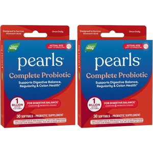 image:imageNatures Way Pearls Complete Probiotic 6 Probiotic Strains for Digestive Balance amp Colon Health 1 Billion CFU No Refrigeration Required Supplement for Men and Women 90 Softgels30 Count Pack of 2