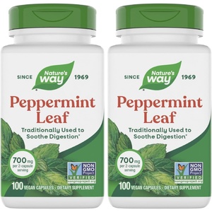 image:imageNatures Way Peppermint Leaf Traditionally Used to Soothe Digestion 700 mg per 2Capsule Serving Peppermint Supplement NonGMO Project Verified 100 Vegan Capsules Packaging May Vary100 Count Pack of 2