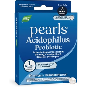 image:imageNatures Way Probiotic Pearls Acidophilus Supports Digestive Balance amp Gut Health Reduces Occasional Constipation and Bloating 1 Billion CFU No Refrigeration Required 90 Softgels90 Count Pack of 1