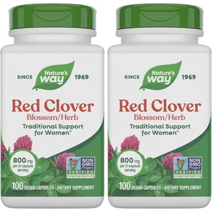 image:imageNatures Way Red Clover Blossom Herb Traditional Health Support for Women 800 mg per 2Capsule Serving NonGMO Project Verified Red Clover Supplement 100 Vegan Capsules Packaging May Vary100 Count Pack of 2