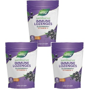 image:imageNatures Way Sambucus Elderberry Immune Lozenges for OntheGo Use with Vitamin C amp Black Elderberry Extract Vegan amp GlutenFree Immune Support Original Elderberry Flavor 30 Count8 Count Pack of 3