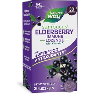 image:imageNatures Way Sambucus Elderberry Immune Lozenges for OntheGo Use with Vitamin C amp Black Elderberry Extract Vegan amp GlutenFree Immune Support Original Elderberry Flavor 30 Count30 Count Pack of 1