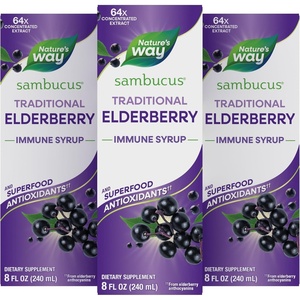 image:imageNatures Way Sambucus Elderberry Traditional Immune Syrup Highly Concentrated Black Elderberry Extract Traditional Immune Support Delicious Berry Flavored 8 Fl Oz Packaging May Vary8 Fl Oz Pack of 3