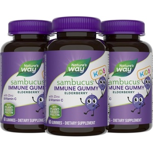 image:imageNatures Way Sambucus Kids Elderberry Immune Gummies with Black Elderberry Extract Daily Immune Support Gummy with Vitamin C and Zinc for Children Ages 2 60 Gummies Set of 360 Count Pack of 3