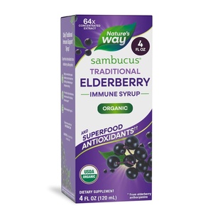 image:imageNatures Way Sambucus Organic Traditional Elderberry Syrup for Traditional Immune Support with Highly Concentrated Organic Black Elderberry Extract amp Superfood Antioxidants Berry Flavored 4 Fl Oz