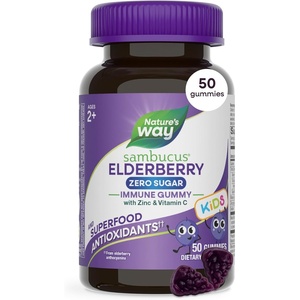 image:imageNatures Way Sambucus Zero Sugar Elderberry Immune Gummies for Kids Immune Support with Vitamin C Zinc Black Elderberry Extract 70 Count Packaging May Vary50 Count Pack of 1