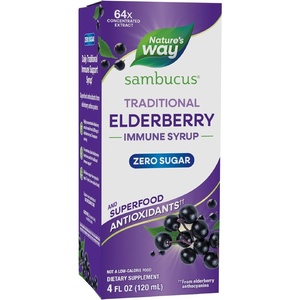 image:imageNatures Way Sambucus Zero Sugar Traditional Immune Syrup Highly Concentrated Black Elderberry Extract Traditional Immune Support SugarFree Berry Flavored 8 Fl Oz Packaging May Vary554 Fl Oz Pack of 1