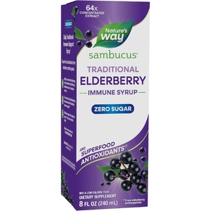 image:imageNatures Way Sambucus Zero Sugar Traditional Immune Syrup Highly Concentrated Black Elderberry Extract Traditional Immune Support SugarFree Berry Flavored 8 Fl Oz Packaging May Vary558 Fl Oz Pack of 1