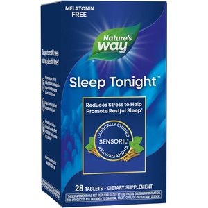 image:imageNatures Way Sleep Tonight StressReducing Formula to Promote Restful Nights Melatonin Free Sleep Support with Ashwagandha and LTheanine Vegan 28 Tablets Packaging May Vary