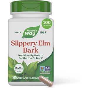 image:imageNatures Way Slippery Elm Bark Capsules Traditional Digestive Support to Soothe Gastrointestinal Tract 1600 mg per 4Capsule Serving for Traditional GI Support Vegan 100 Capsules100 Count Pack of 1