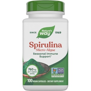 image:imageNatures Way Spirulina MicroAlgae Seasonal Immune Support Source of Vitamin A Beta Carotene 760 mg per Serving 100 Vegan Capsules Packaging May Vary100 Count Pack of 1