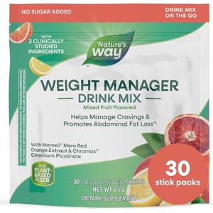 image:imageNatures Way Weight Manager Drink Mix Packets Supports Craving Management amp Abdominal Fat Loss1 with Clinically Studied Ingredients PlantBased Fiber No Sugar Mixed Fruit Flavored 30 Packets