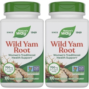 image:imageNatures Way Wild Yam Root Capsules Womens Traditional Health Support 700 mg per 2Capsule Serving NonGMO Project Verified 180 Vegan Capsules Packaging May Vary100 Count Pack of 2