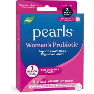 image:imageNatures Way Womens Probiotic Pearls Supports Vaginal and Digestive Health 1 Billion Live Cultures Protects Against Occasional Bloating amp Constipation EasytoSwallow Softgels 90 Count90 Count Pack of 1