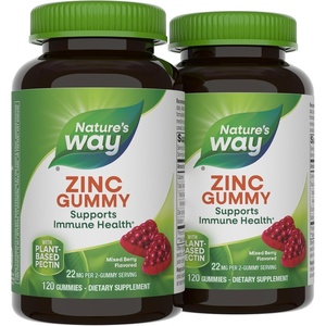 image:imageNatures Way Zinc Gummies Immune Support Gummy with 100 Daily Value of Zinc per 1Gummy Serving Adults amp Kids 9 Gluten Free PlantBased Pectin Mixed Berry Flavored 120 Gummies Set of 2120 Count Pack of 2