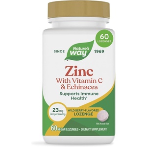 image:imageNatures Way Zinc Lozenges with Vitamin C amp Echinacea Zinc Supplements for Men and Women Convenient Lozenge Supports Immune Health and Function Vegan Wild Berry Flavored 60 Count60 Count Pack of 1