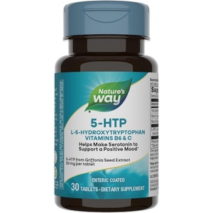 image:imageNatures Way 5HTP L5Hydroxytryptophan Helps Make Serotonin to Promote a Positive Outlook Vitamin B6 Vitamin C Griffonia Bean Extract 60 Tablets Packaging May Vary30 Count Pack of 1