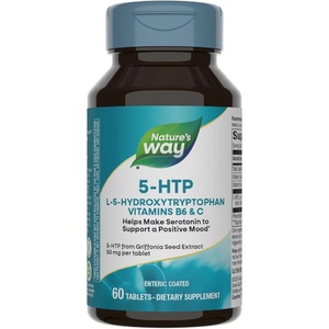 image:imageNatures Way 5HTP L5Hydroxytryptophan Helps Make Serotonin to Promote a Positive Outlook Vitamin B6 Vitamin C Griffonia Bean Extract 60 Tablets Packaging May Vary60 Count Pack of 1